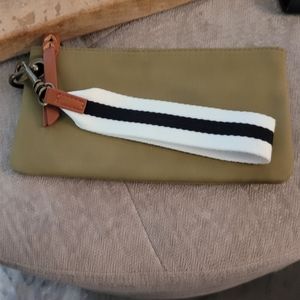 Olive green universal thread wallet/wristlet